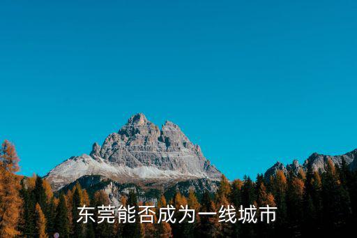 東莞能否成為一線城市