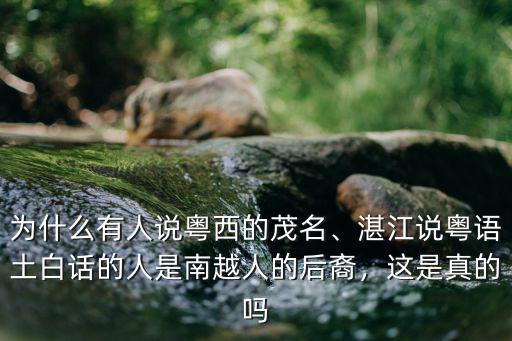 為什么有人說粵西的茂名、湛江說粵語土白話的人是南越人的后裔，這是真的嗎