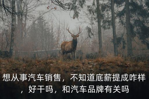 想從事汽車(chē)銷(xiāo)售，不知道底薪提成咋樣，好干嗎，和汽車(chē)品牌有關(guān)嗎