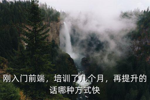 剛?cè)腴T前端，培訓(xùn)了幾個(gè)月，再提升的話哪種方式快