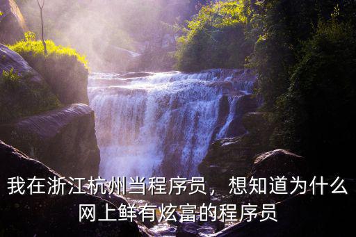 浙江有多少程序員,我在浙江杭州當程序員