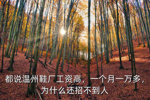 都說溫州鞋廠工資高，一個月一萬多，為什么還招不到人