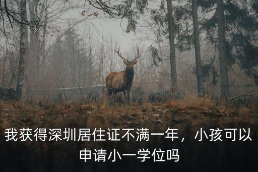 我獲得深圳居住證不滿一年，小孩可以申請小一學(xué)位嗎