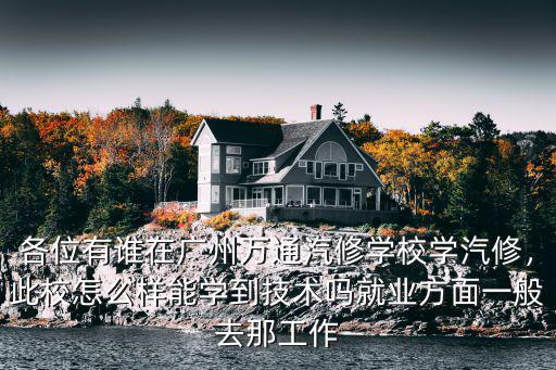 各位有誰在廣州萬通汽修學校學汽修，此校怎么樣能學到技術嗎就業方面一般去那工作