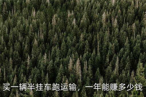 買一輛半掛車跑運輸，一年能賺多少錢