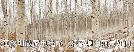 在深圳做家電維修、裝空調(diào)的前景如何