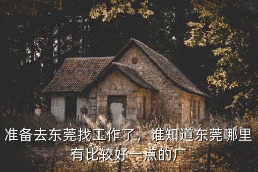 東莞哪里可以找測試工作,準備去東莞找工作了