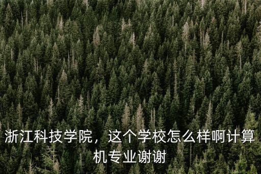 浙江科技學院，這個學校怎么樣啊計算機專業謝謝