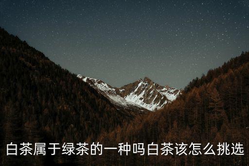 白茶屬于綠茶的一種嗎白茶該怎么挑選