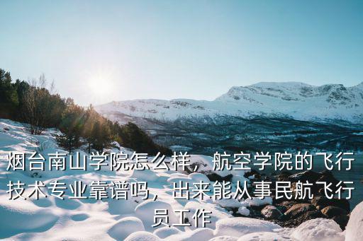 煙臺飛行學院多少分,煙臺南山學院怎么樣