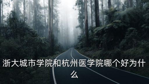 浙大城市學院和杭州醫學院哪個好為什么