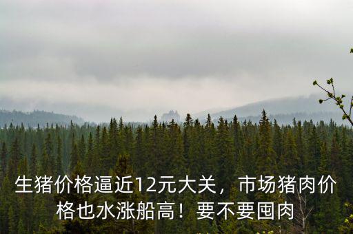 生豬價格逼近12元大關(guān)，市場豬肉價格也水漲船高！要不要囤肉