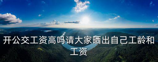 開公交工資高嗎請大家曬出自己工齡和工資
