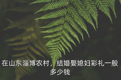 在山東淄博農村，結婚娶媳婦彩禮一般多少錢