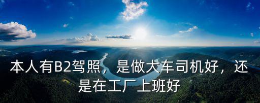 本人有B2駕照，是做大車司機好，還是在工廠上班好