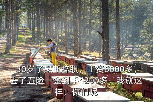 30歲了果斷辭職，工資6000多，去了五險一金到手4200多，我就這樣，你們呢