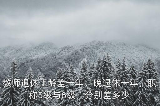 教師退休工齡差一年，晚退休一年，職稱5級與6級，分別差多少