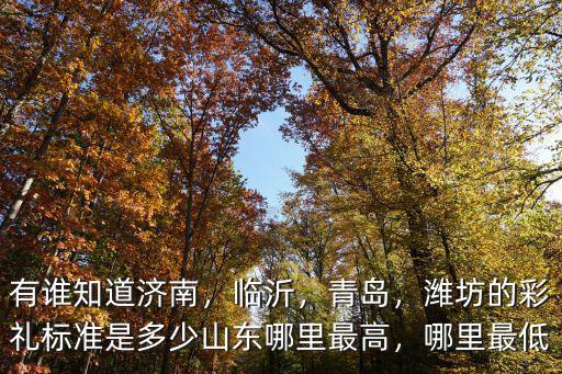 有誰知道濟南，臨沂，青島，濰坊的彩禮標準是多少山東哪里最高，哪里最低