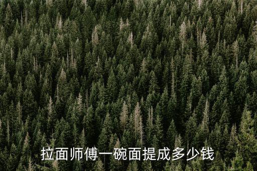拉面師傅一碗面提成多少錢