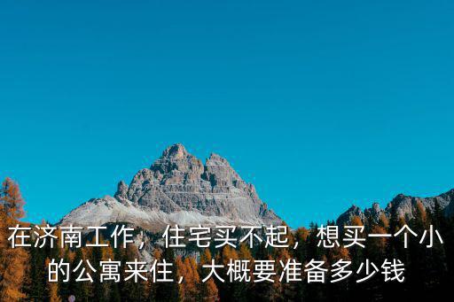 在濟南工作，住宅買不起，想買一個小的公寓來住，大概要準備多少錢