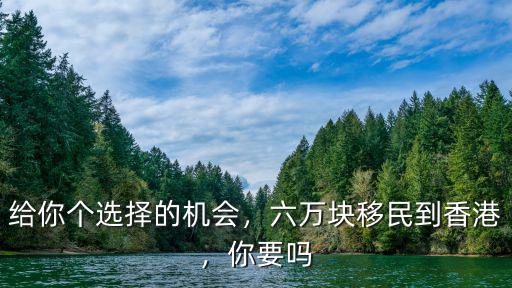 給你個選擇的機會，六萬塊移民到香港，你要嗎