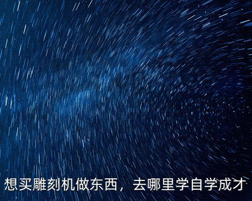 想買(mǎi)雕刻機(jī)做東西，去哪里學(xué)自學(xué)成才