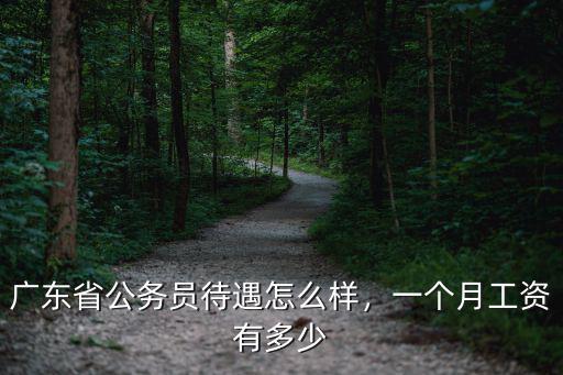 廣東省公務員待遇怎么樣，一個月工資有多少