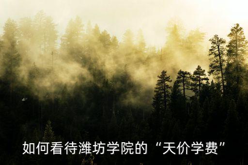 如何看待濰坊學院的“天價學費”