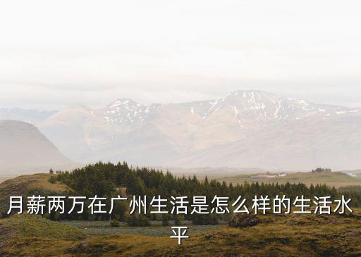 月薪兩萬(wàn)在廣州生活是怎么樣的生活水平