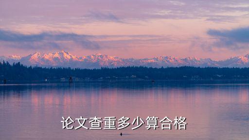 論文查重多少算合格