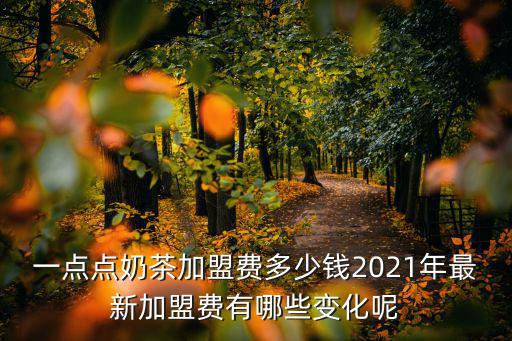 一點點奶茶加盟費多少錢2021年最新加盟費有哪些變化呢