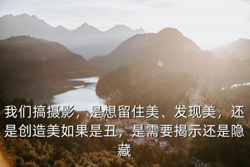 我們搞攝影，是想留住美、發現美，還是創造美如果是丑，是需要揭示還是隱藏