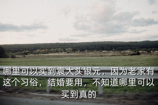 哪里可以買到袁大頭銀元，因為老家有這個習俗，結婚要用，不知道哪里可以買到真的