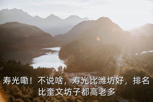 壽光嘞！不說啥，壽光比濰坊好，排名比奎文坊子都高老多