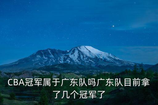 CBA冠軍屬于廣東隊嗎廣東隊目前拿了幾個冠軍了