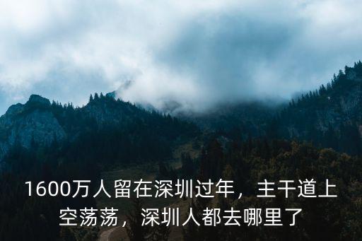 1600萬人留在深圳過年，主干道上空蕩蕩，深圳人都去哪里了