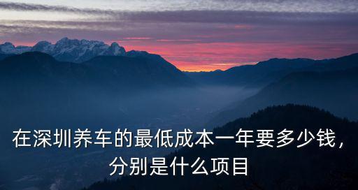 在深圳養車的最低成本一年要多少錢，分別是什么項目