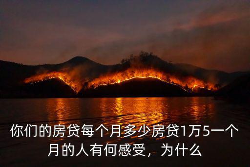你們的房貸每個月多少房貸1萬5一個月的人有何感受，為什么