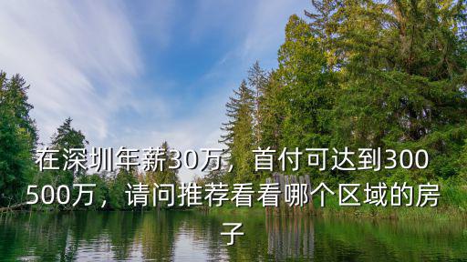 深圳500萬(wàn)的房首付多少,在深圳年薪30萬(wàn)