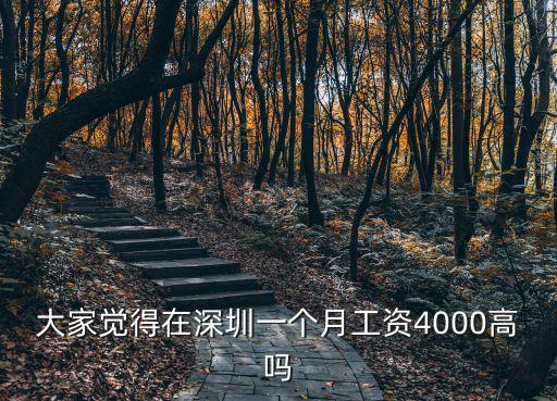大家覺得在深圳一個(gè)月工資4000高嗎