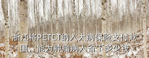 浙江將PETCT納入大病保險支付范圍，能為腫瘤病人省下多少錢