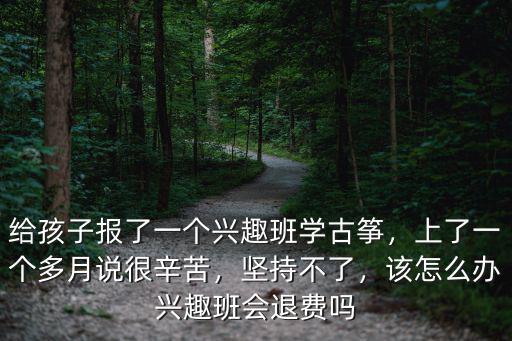 杭州古箏興趣班一般費用多少,興趣班會退費嗎