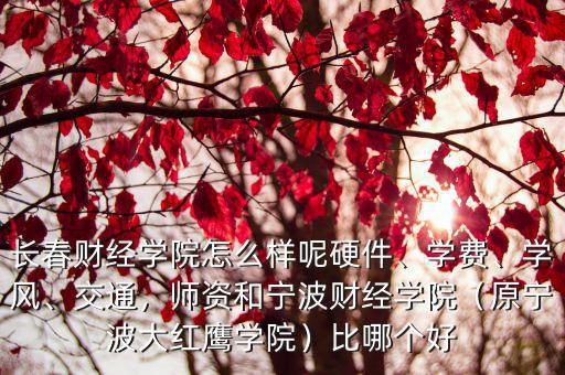 寧波財經學院會計學學費多少,長春財經學院怎么樣呢