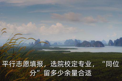 平行志愿填報(bào)，選院校定專業(yè)，“同位分”留多少余量合適