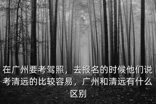清遠哪里可以考駕照,廣東省哪里考駕照容易
