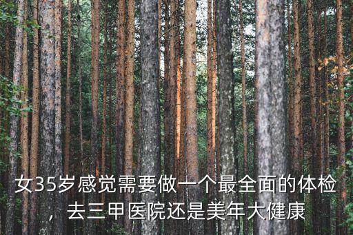 女35歲感覺(jué)需要做一個(gè)最全面的體檢，去三甲醫(yī)院還是美年大健康