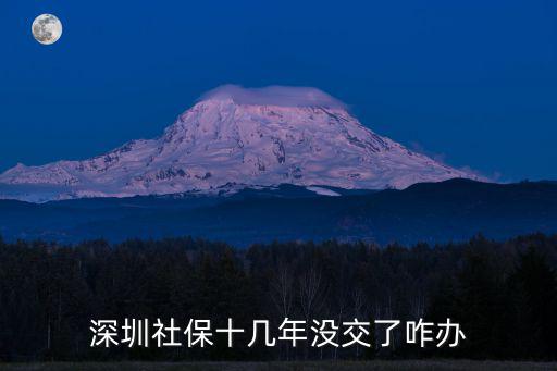 深圳社保十幾年沒交了咋辦