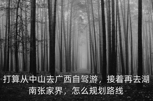 中山去廣西怎么去,打算從中山去廣西自駕游
