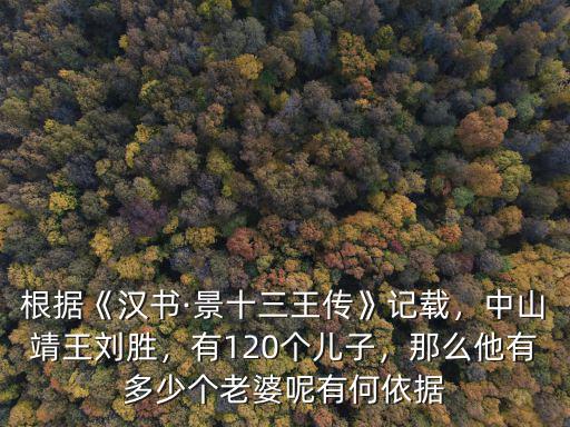 中山王劉勝有多少個孩子,靖王有多少個兒子