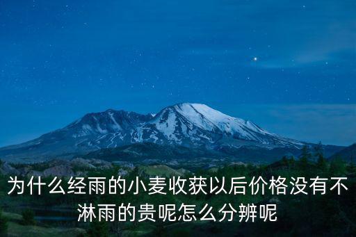 為什么經(jīng)雨的小麥收獲以后價格沒有不淋雨的貴呢怎么分辨呢